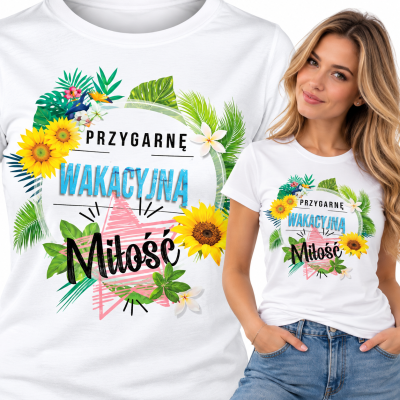 KOSZULKA ŚMIESZNA DAMSKA WAKACYJNA MIŁOŚĆ